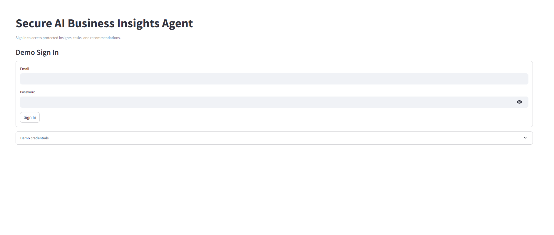 Secure AI Dashboard Login
