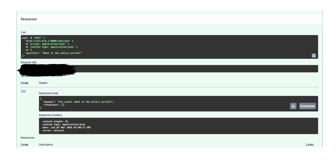 Initial FastAPI RAG Response