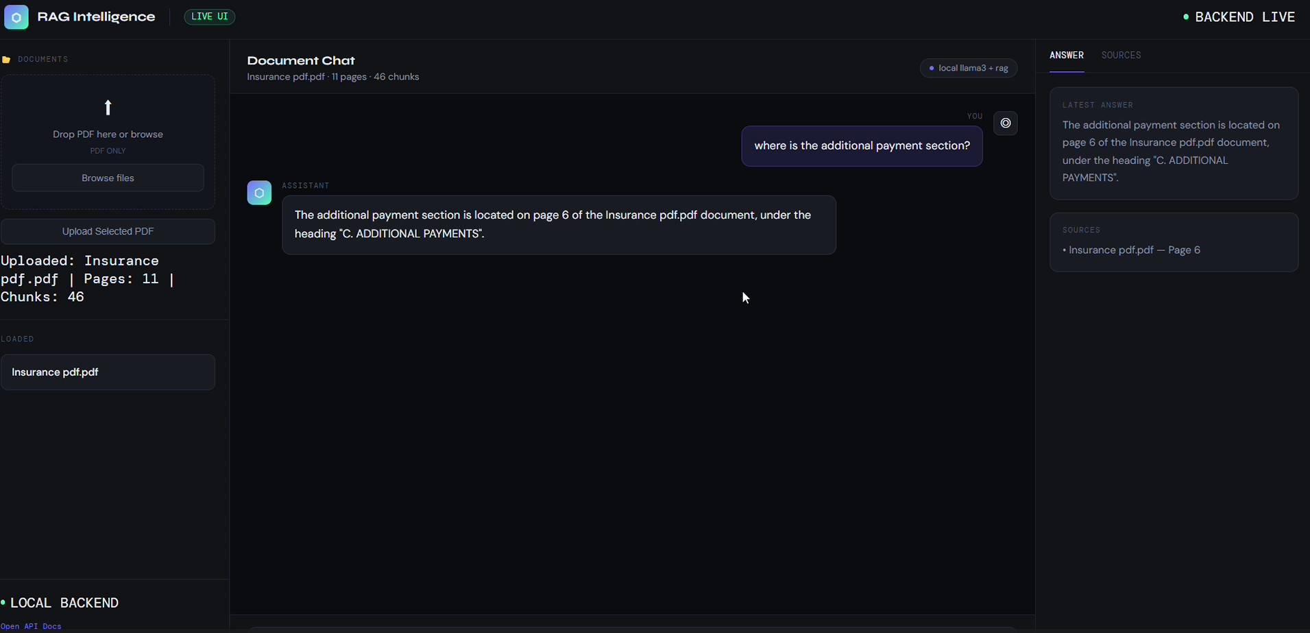 RAG Dashboard Answer